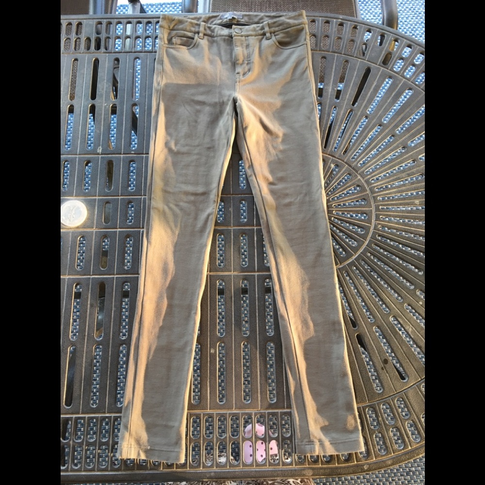 Vince. Army Green, Skinny stretch, Mid Rise Pants